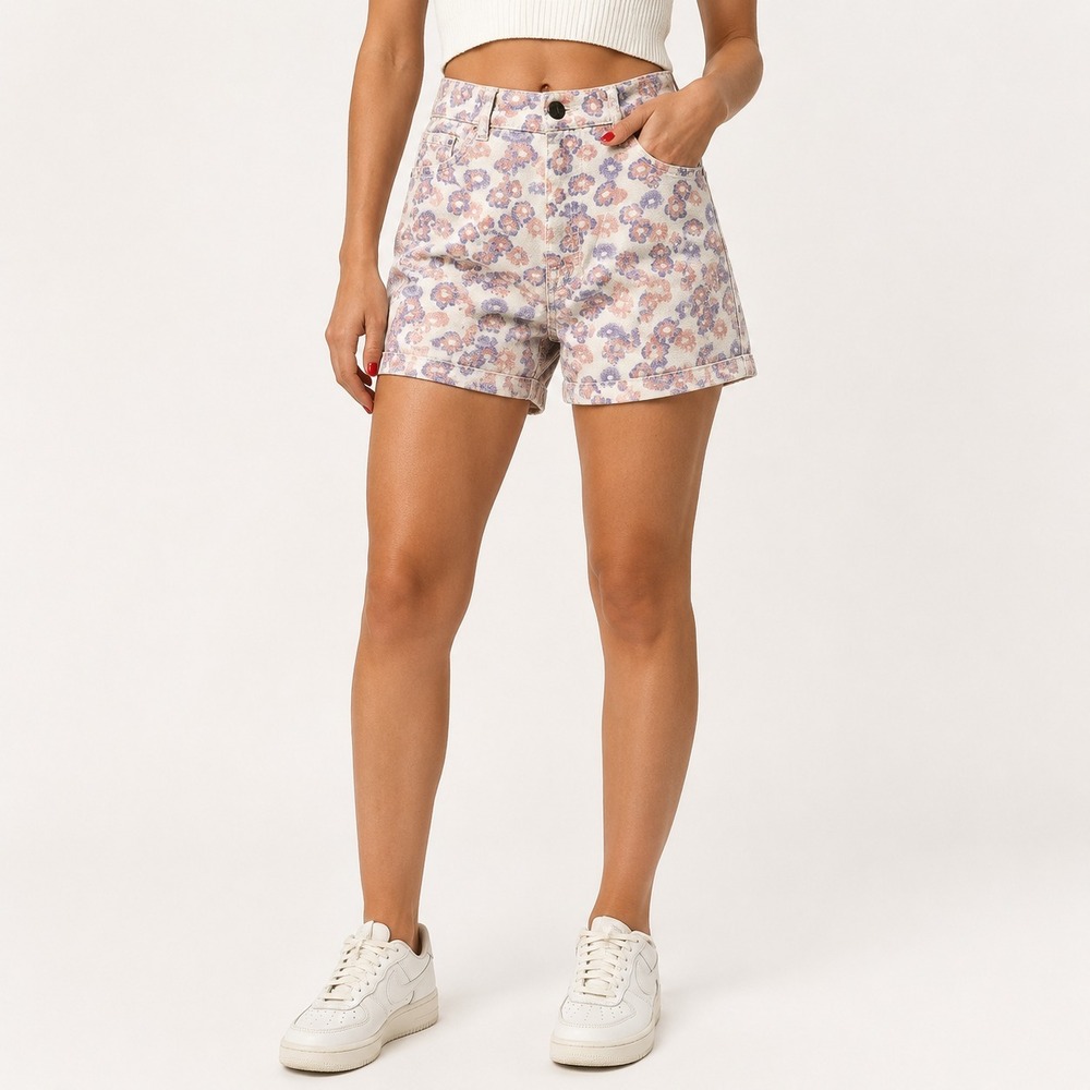 Vintage Georges Marciano For Guess Chino Shorts Women's Size 29 White Floral